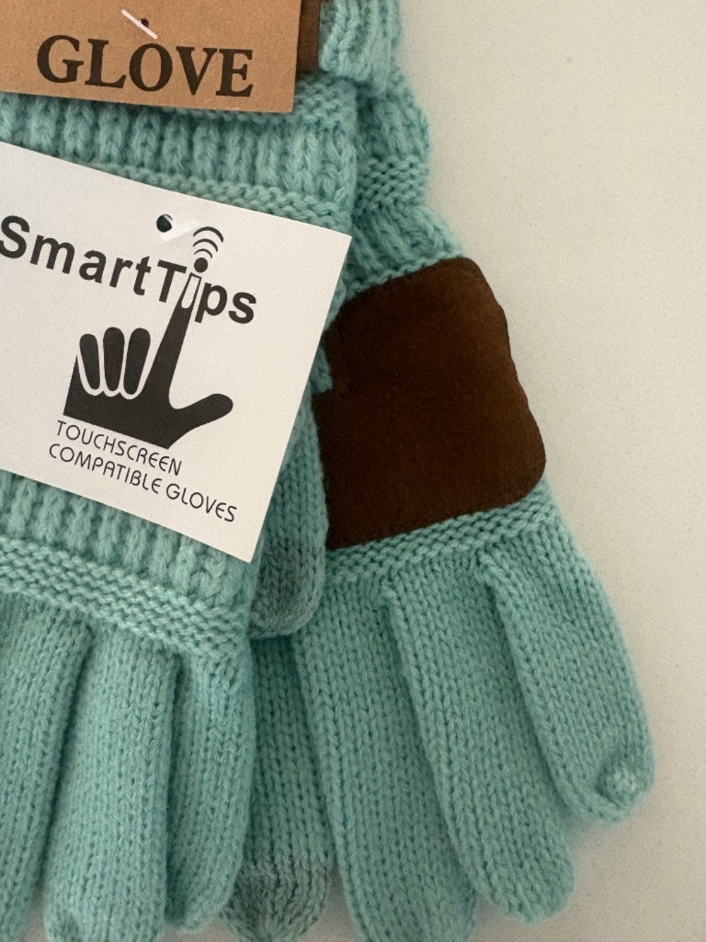 C.C Mint Ribbed Gloves - Picture 3 of 5